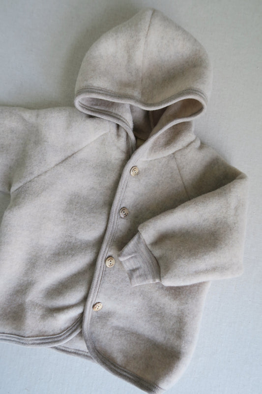 Engel - Uld fleece jakke - Sand Mélange