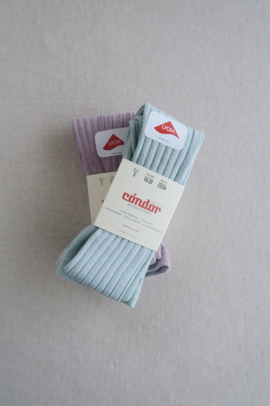 Cóndor - Cotton rib tights - 495 / Sea Mist