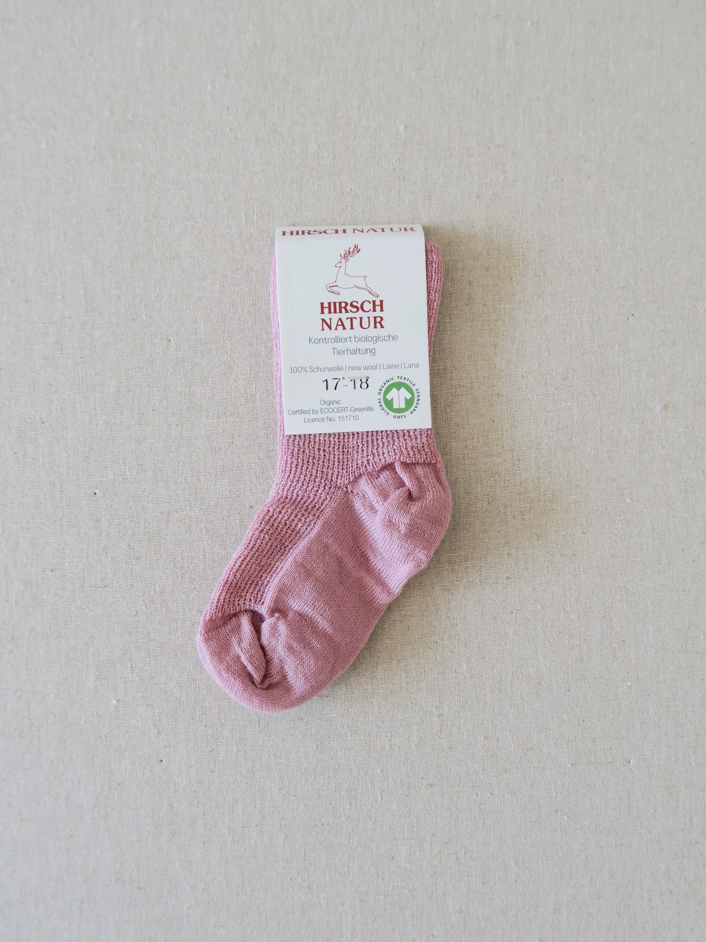 Hirsch - Fintstrikkede uldsokker - Himmelblå & Rosa