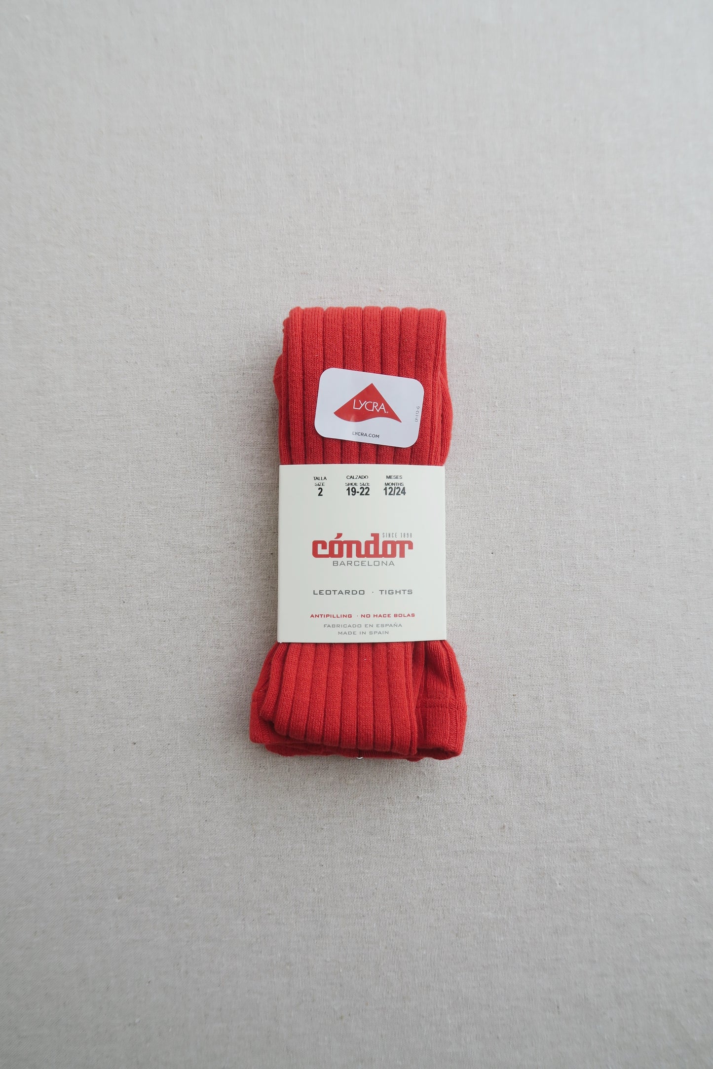Cóndor - Cotton rib tights - 550 / Red