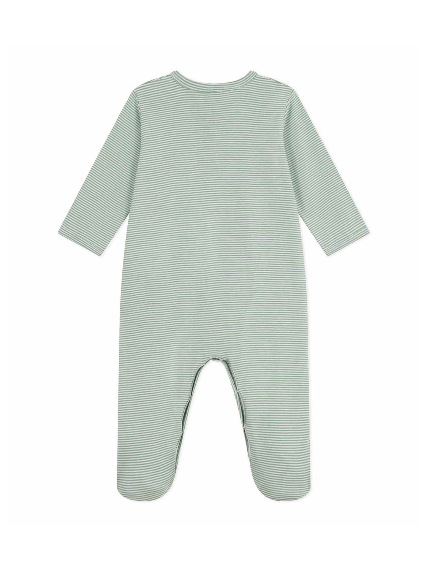 Petit Bateau - Sleepsuit - Green/white stripe