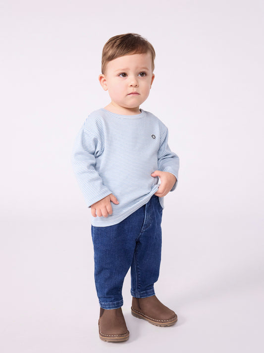 Petit Bateau - Bluse - Hvid/blå striber