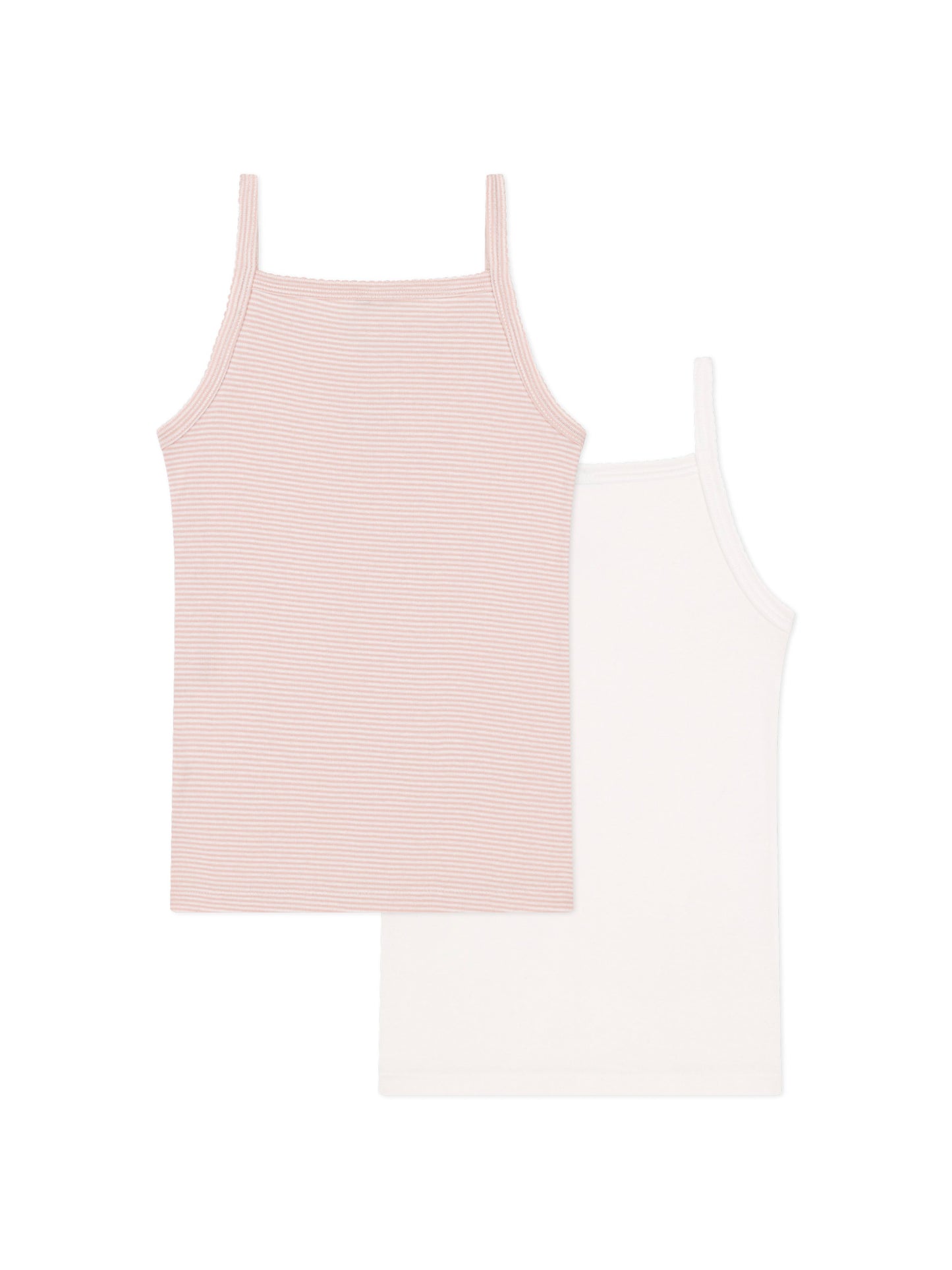 Petit Bateau - 2-pak undertrøje - Rosa/hvid