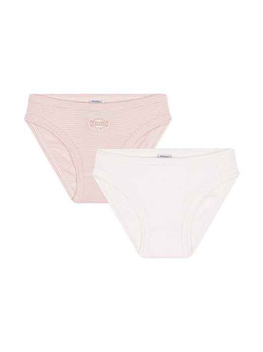 Petit Bateau - 2-pak underbukser - Rosa/hvid