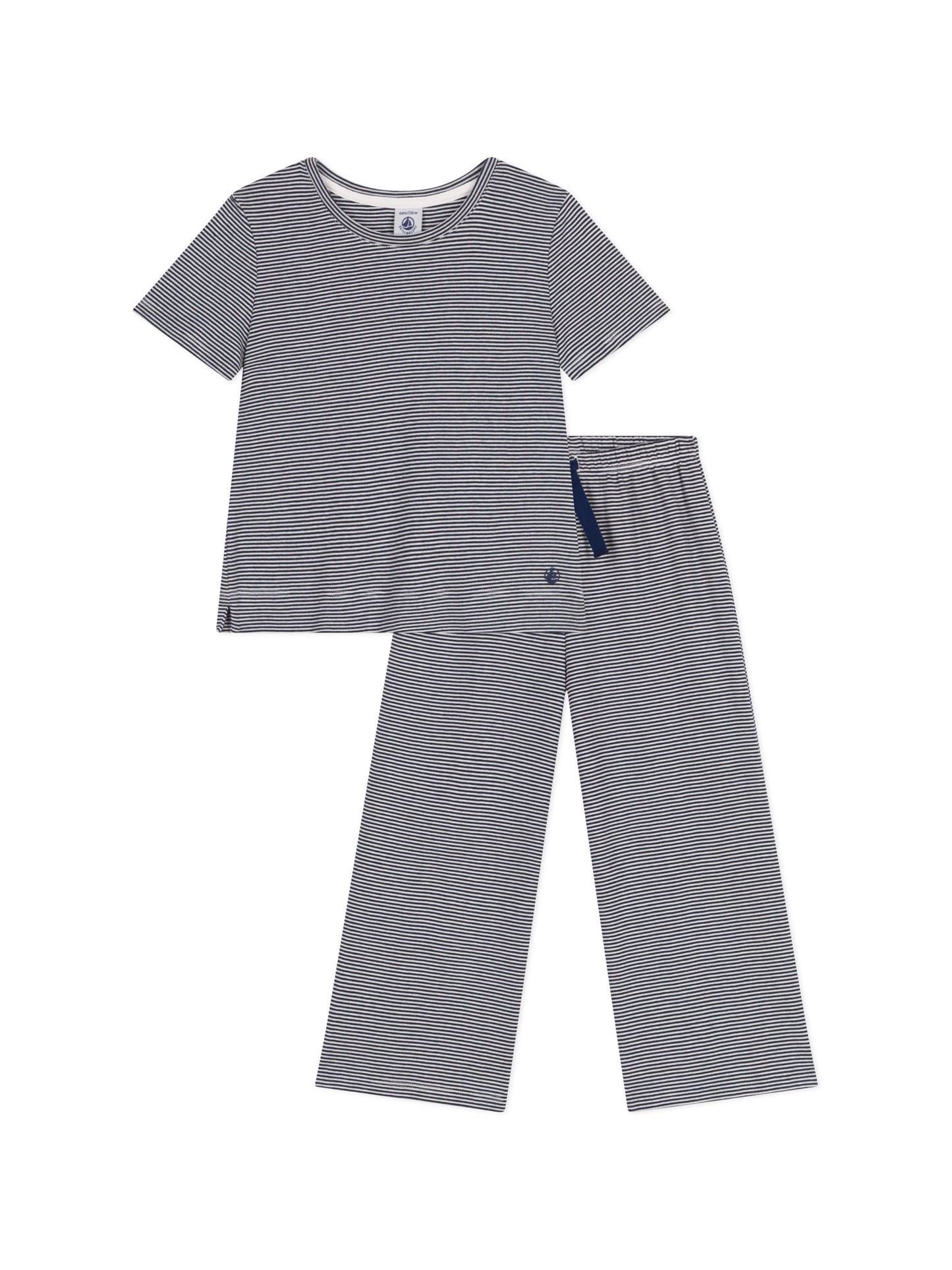 Petit Bateau - Tee & pants - Navy/white stripe