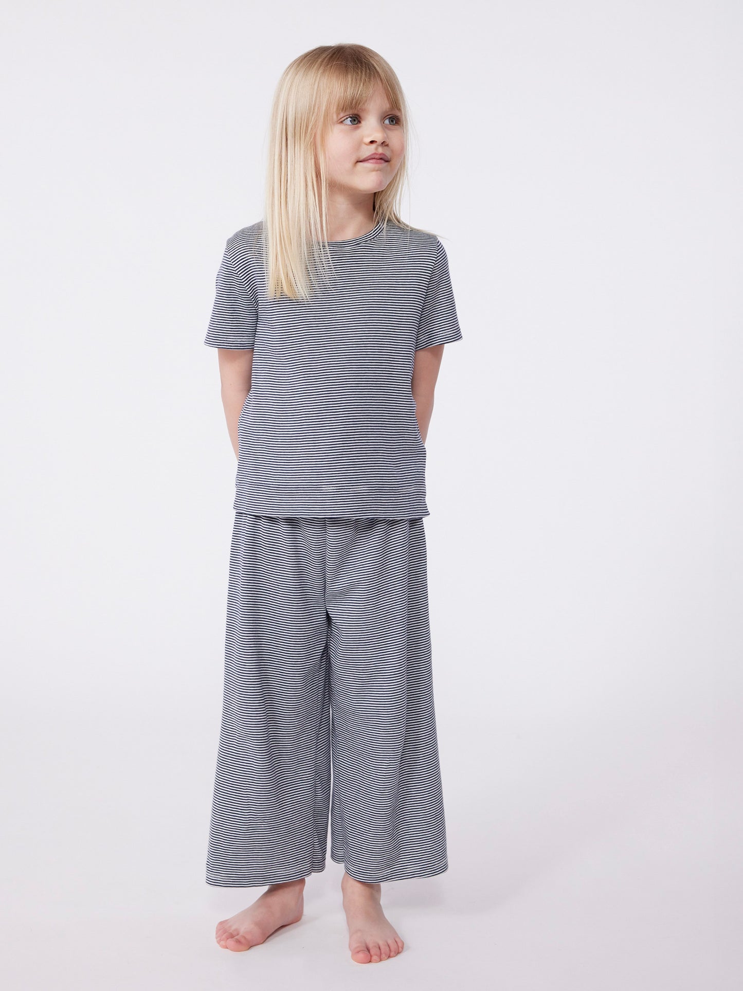 Petit Bateau - Tee & pants - Navy/white stripe