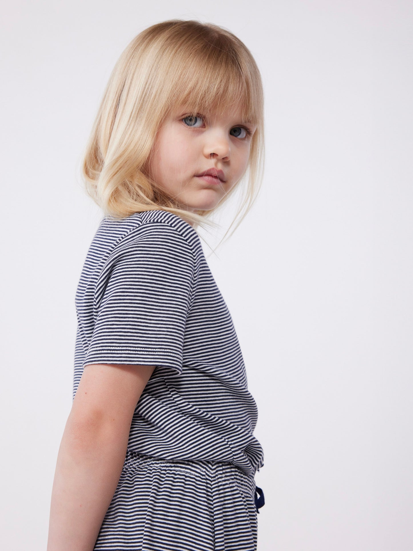 Petit Bateau - Tee & pants - Navy/white stripe
