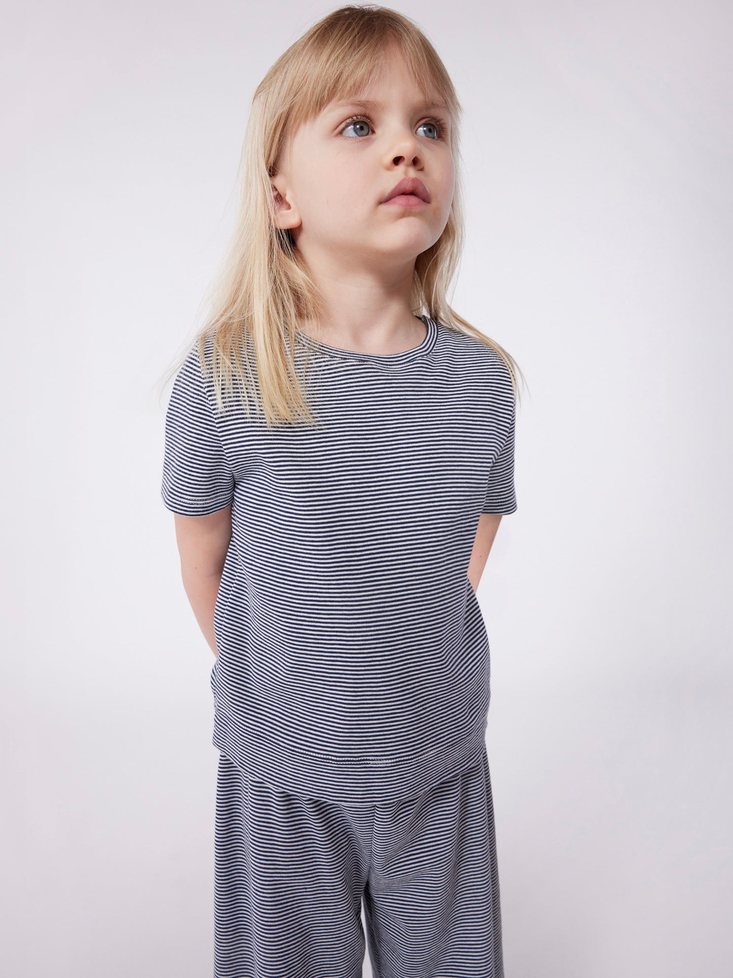 Petit Bateau - Tee & pants - Navy/white stripe