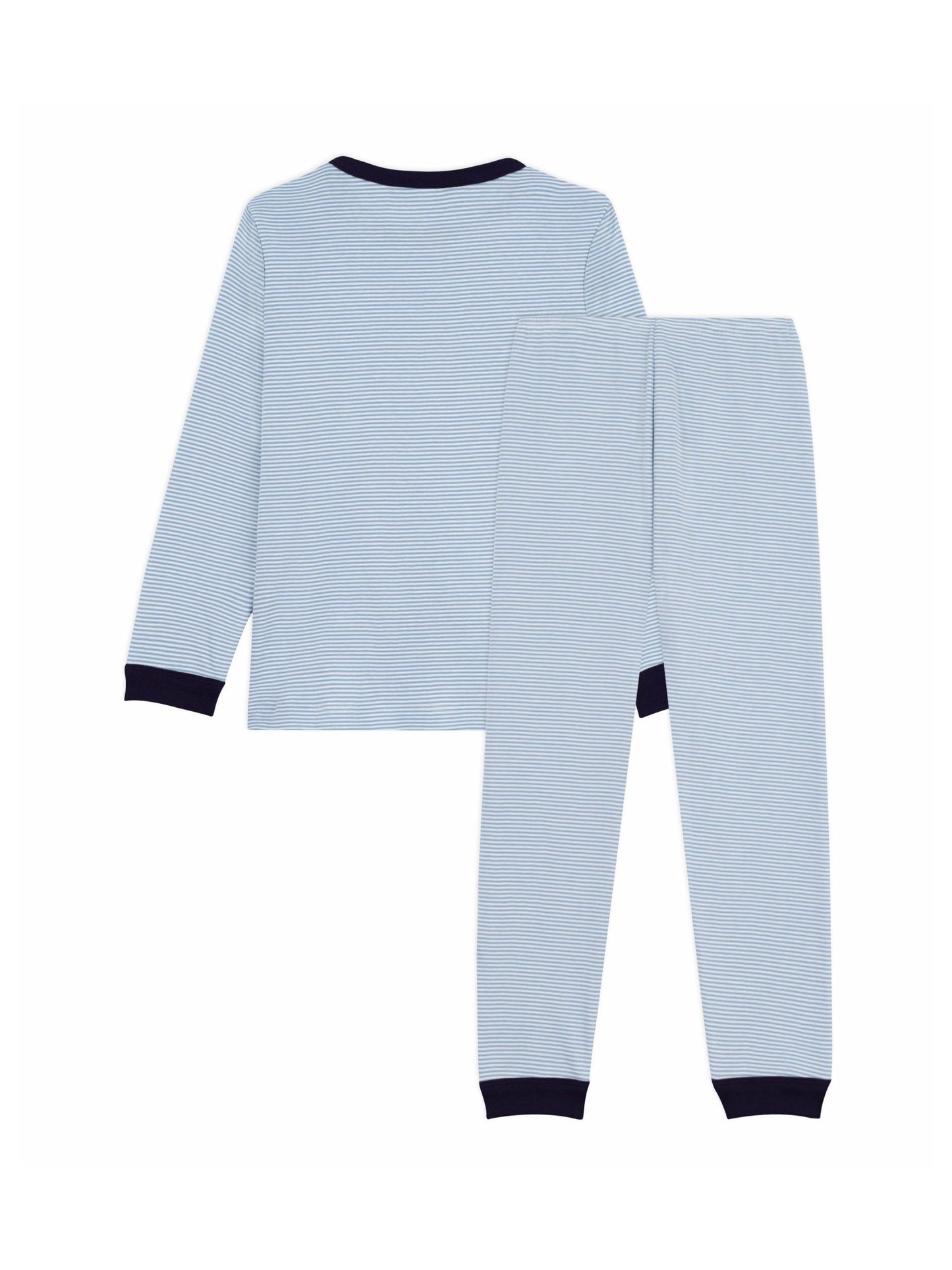 Petit Bateau - Natsæt - Lyseblå/hvid strib
