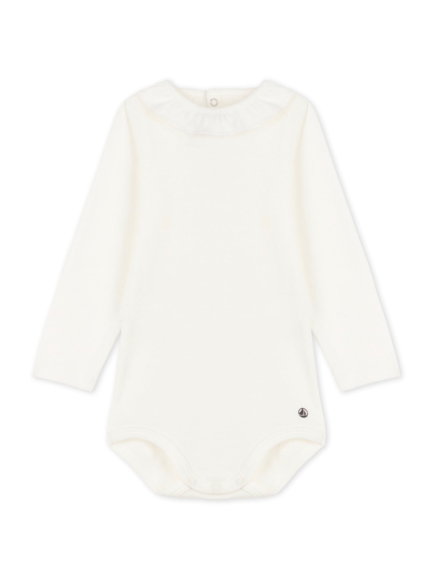 Petit Bateau - Body m. flæse - Hvid