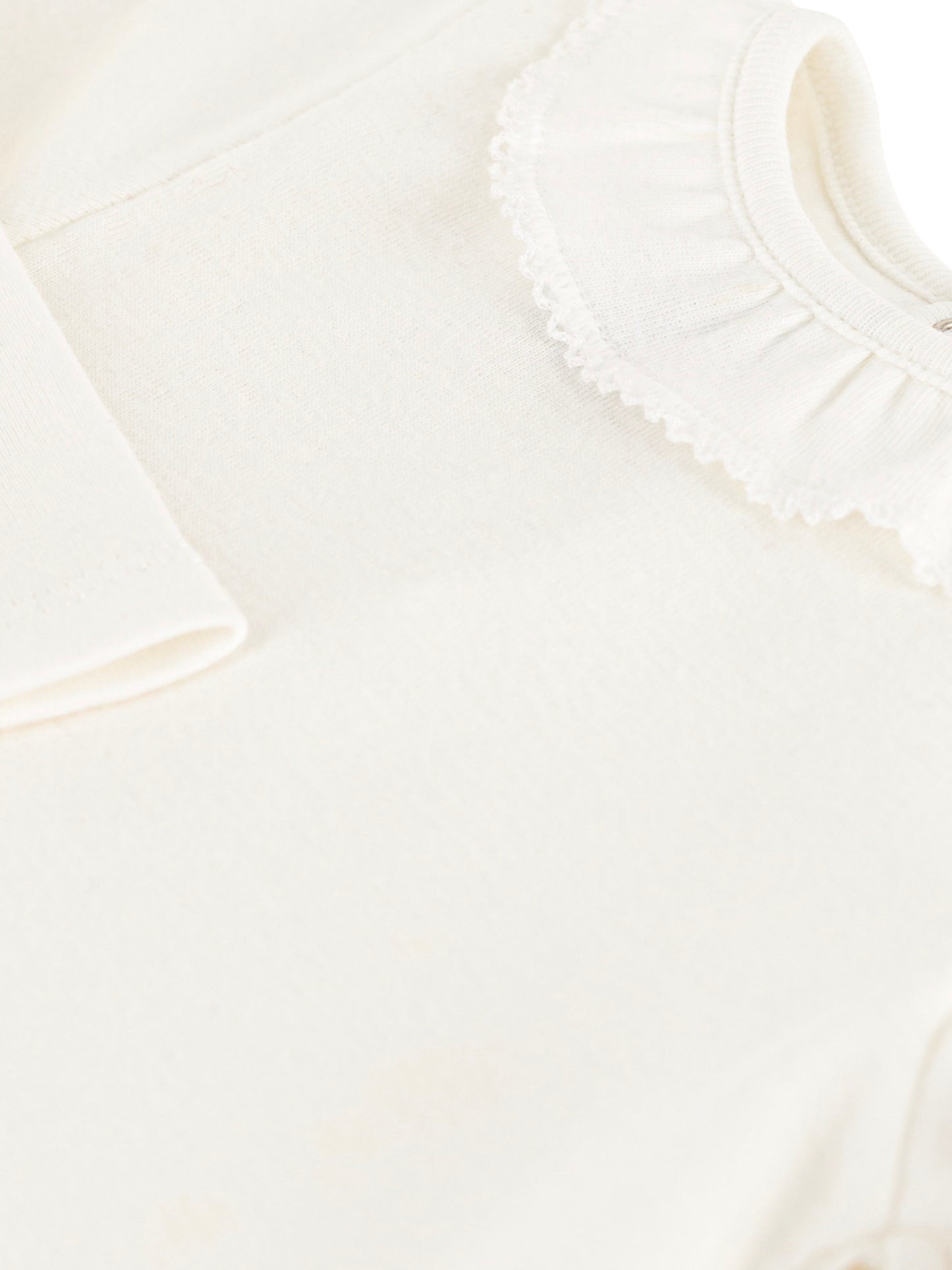 Petit Bateau - Body m. flæse - Hvid