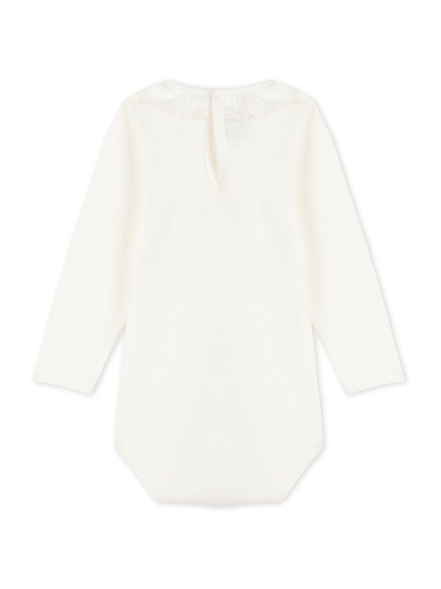 Petit Bateau - Body m. flæse - Hvid