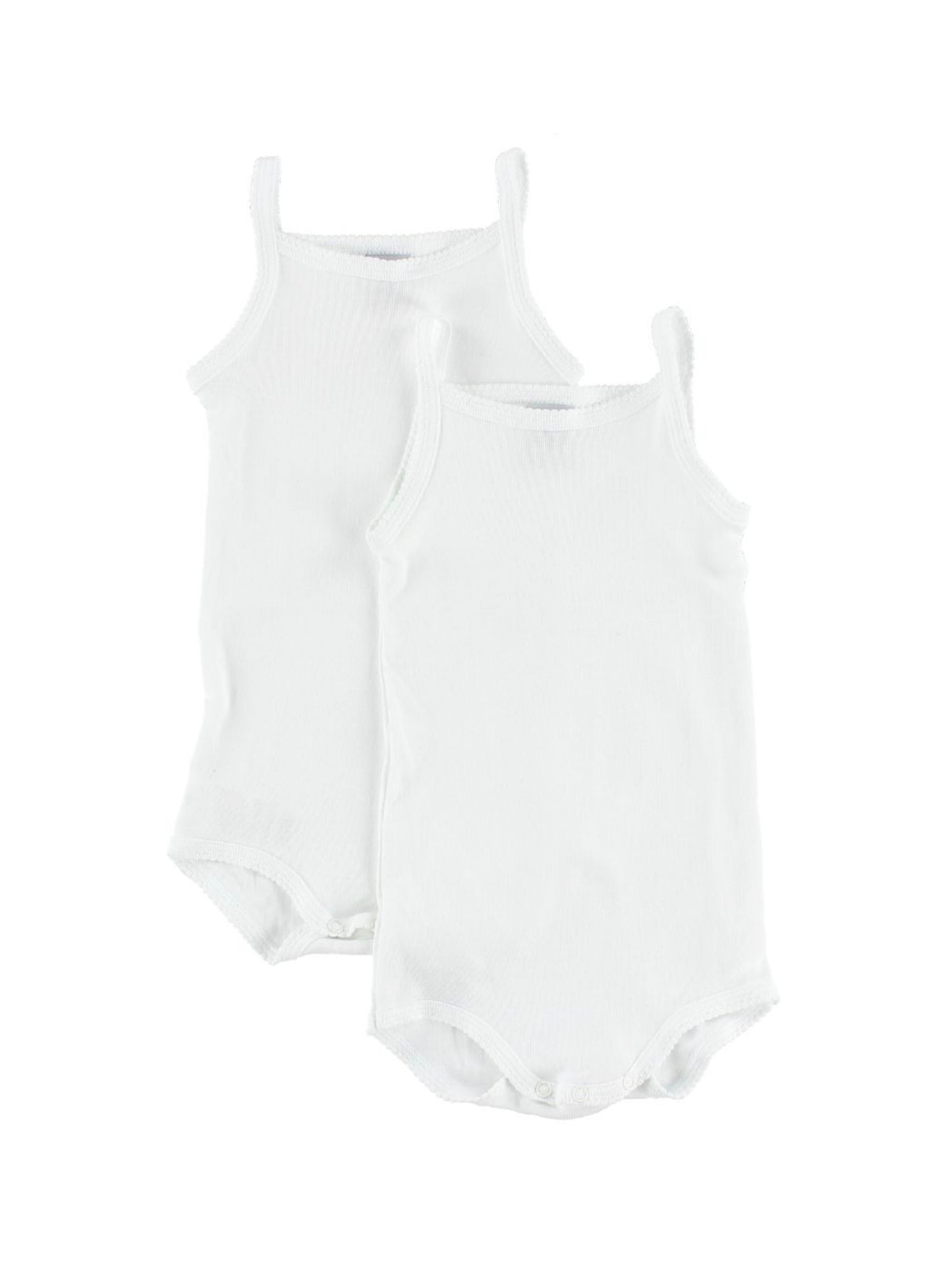 Petit Bateau - 2-pak body med tynde stropper - Hvid