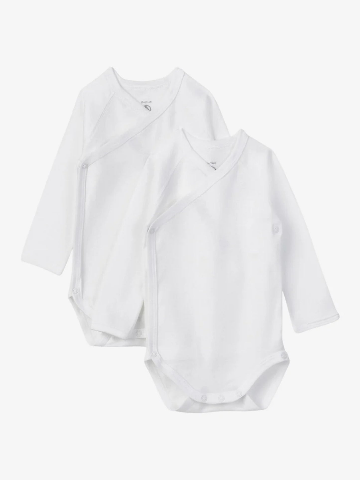 Petit Bateau - 2-pak wrap body - Hvid