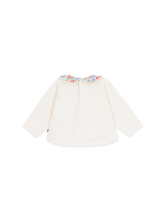 Petit Bateau - Blouse - White w. flower collar
