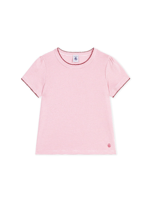 Petit Bateau - Tee & shorts - Pink w. red stitching