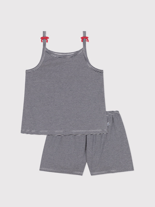 Petit Bateau - Tee & pants - Navy/white stripe