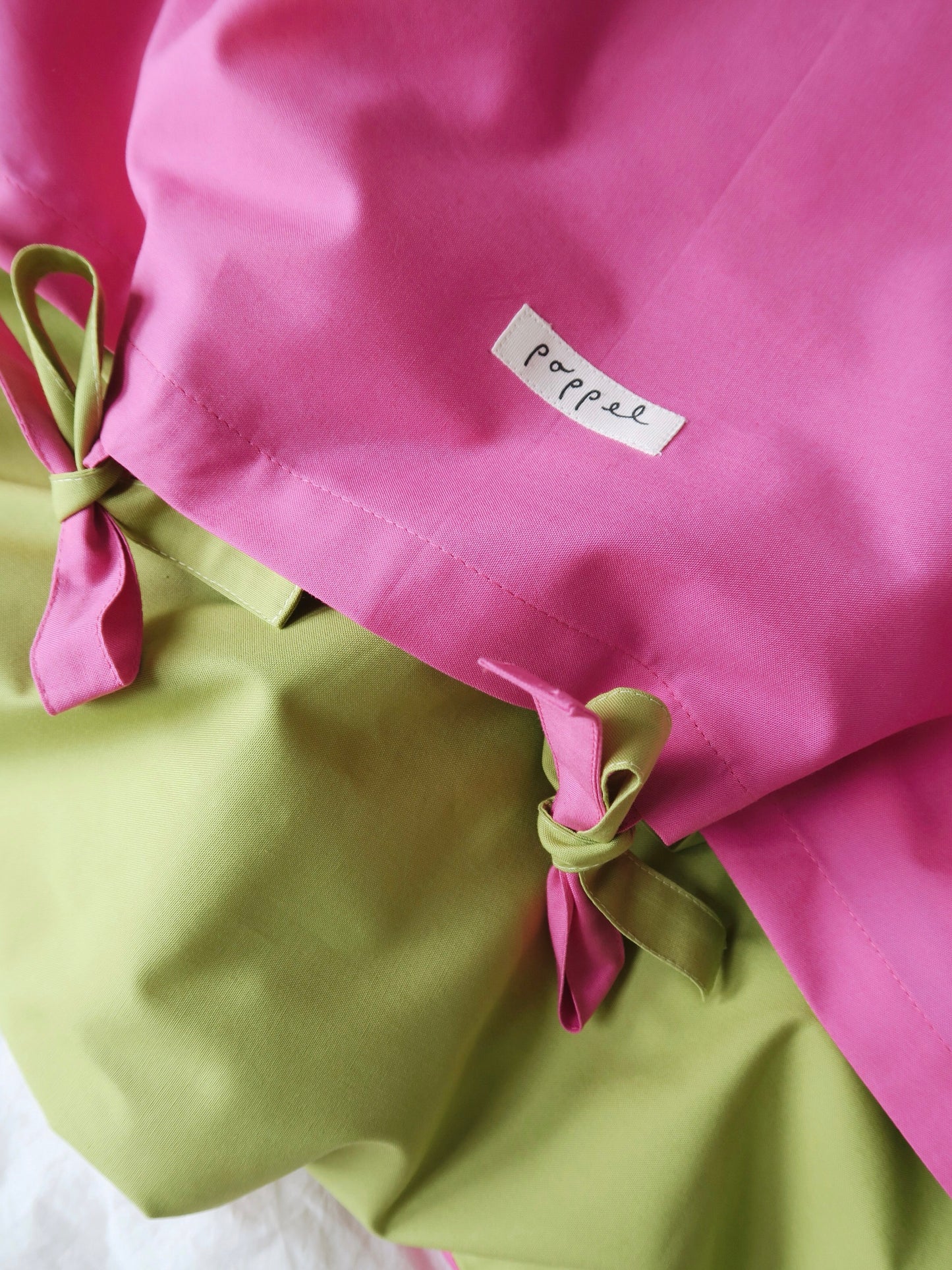 Poppel - Baby dynebetræk - Lime/Cerise