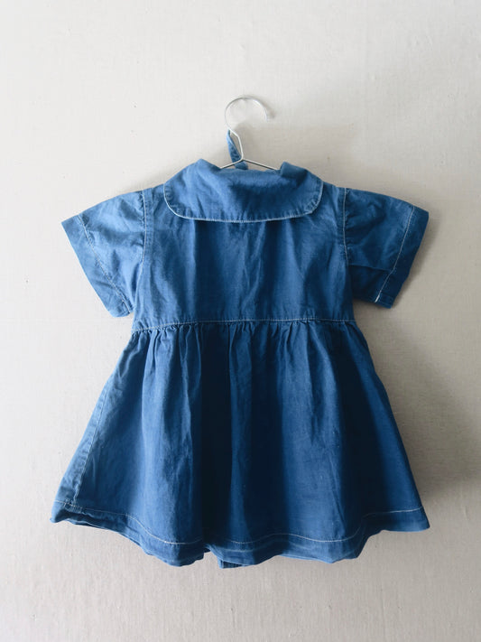 Poppel Pre-loved - Denimkjole m. krave - str. 86