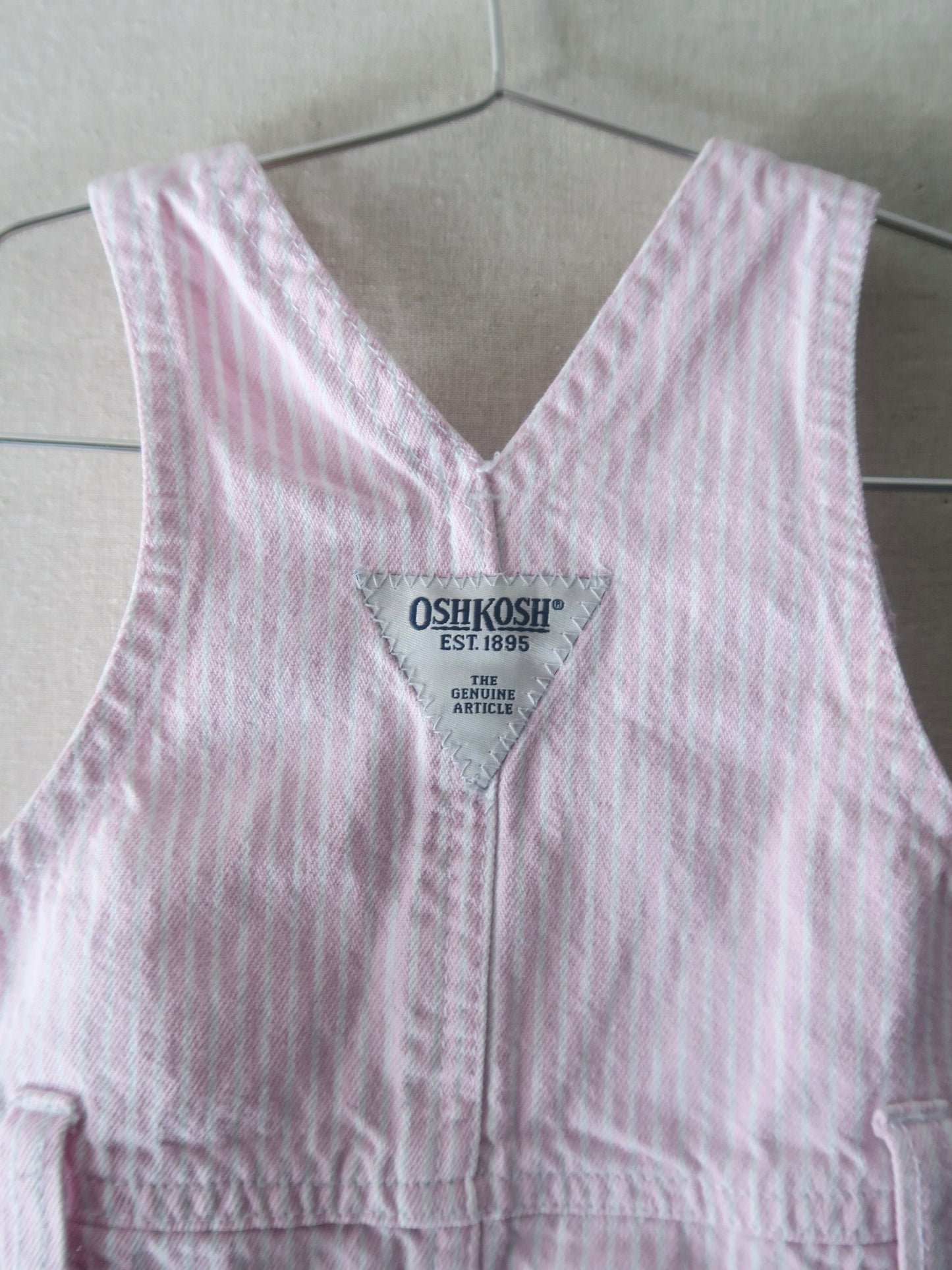 Poppel Pre-loved - OshKosh spencerkjole pink/hvis strib - 2 år