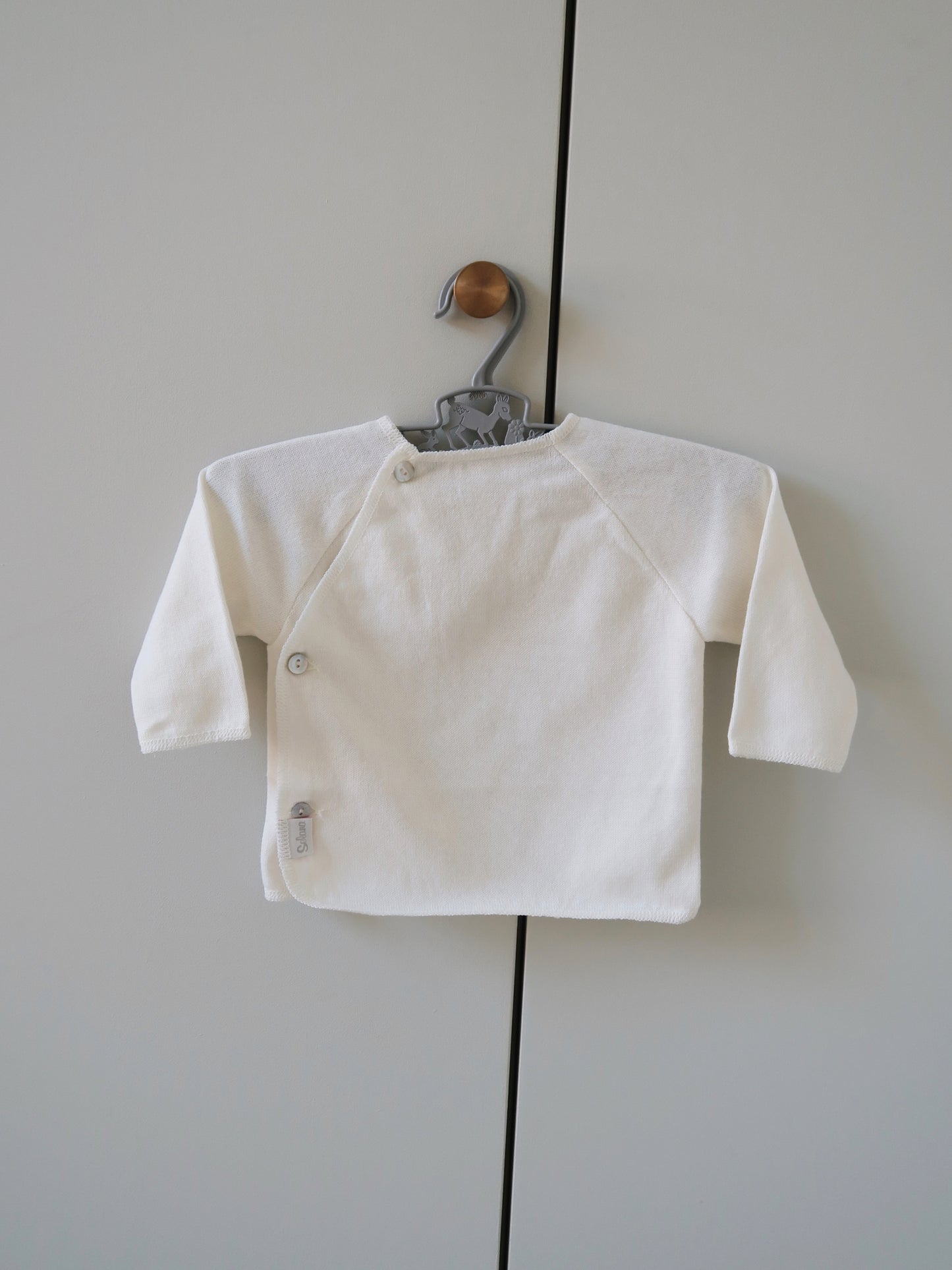 Selana - Fine Knit Cotton Wrap Blouse - Natur