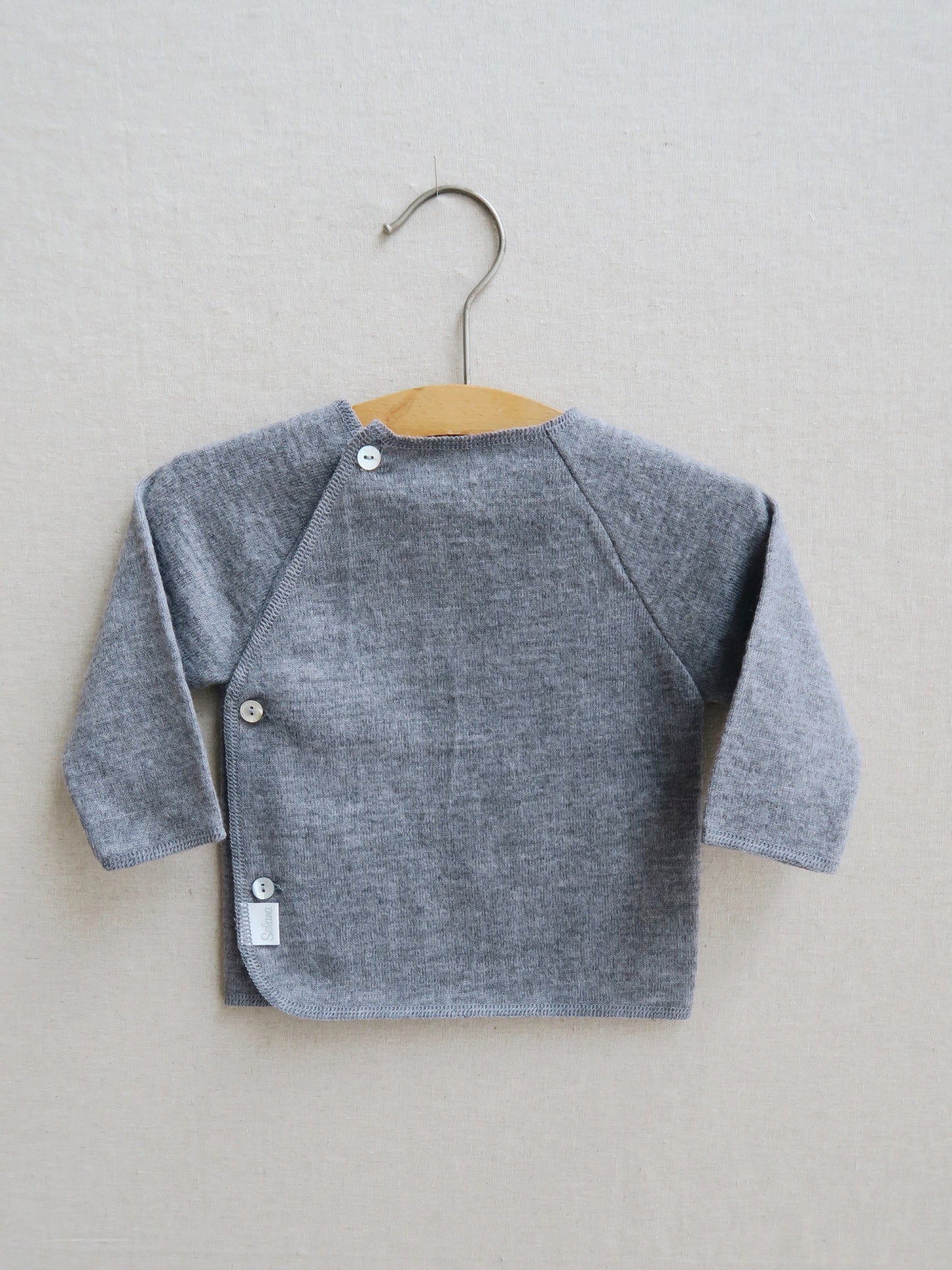 Selana - Fine Knit Wool Wrap Blouse - Grey