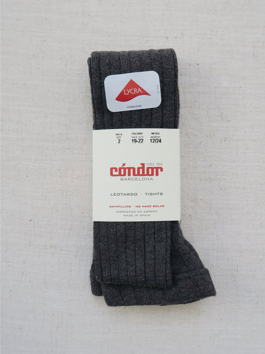 Cóndor - Cotton rib tights - 290 / Dark grey