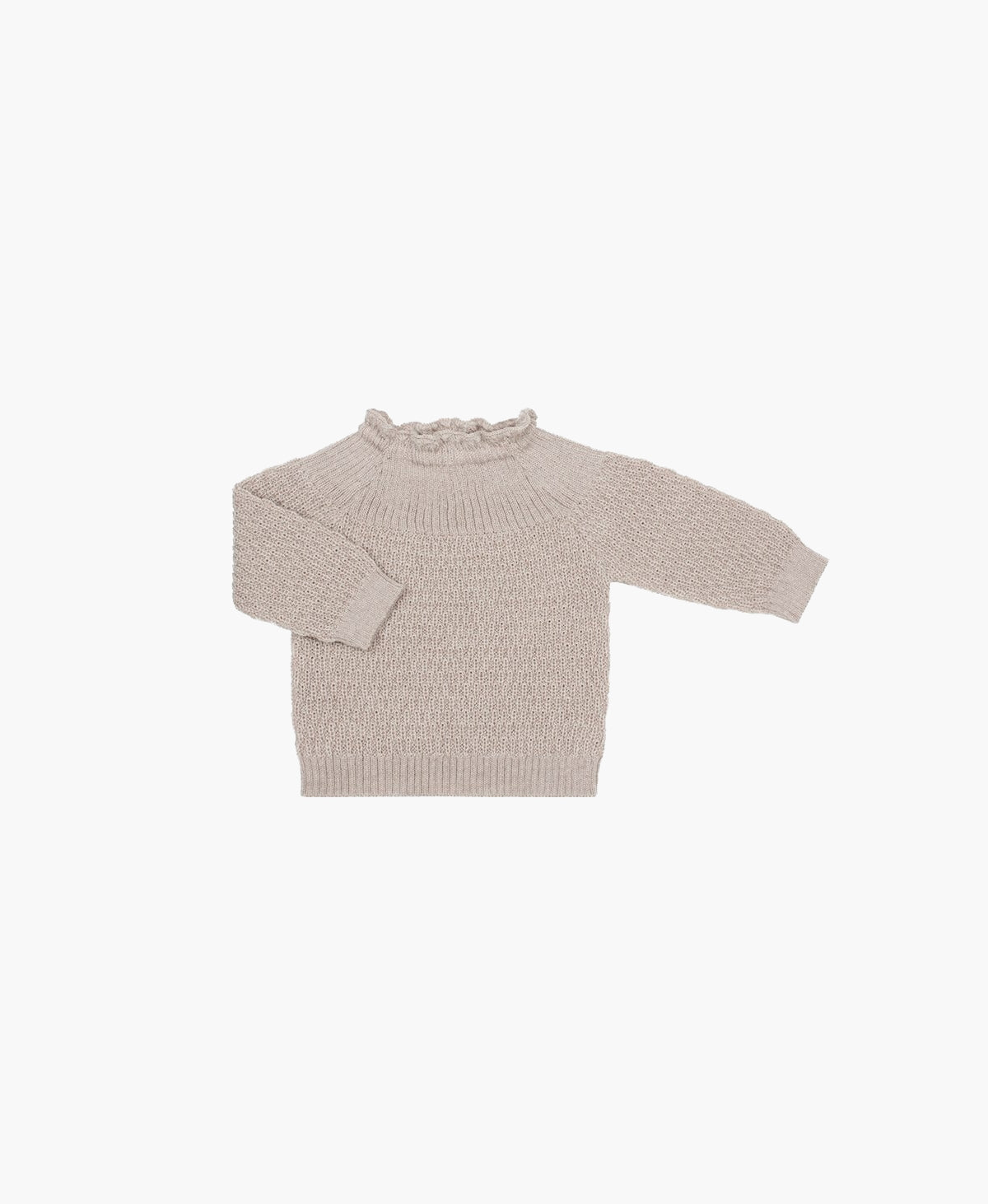 Selana - Wool Sweater - Chocolate, Grey & Beige