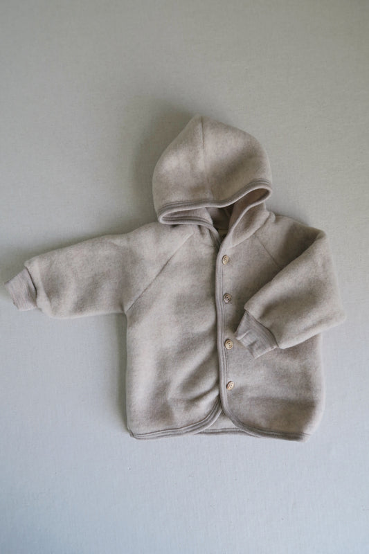 Engel - Uld fleece jakke - Sand Mélange