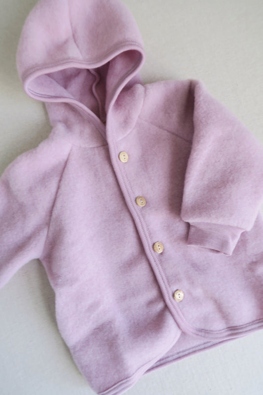 Engel - Uld fleece jakke - Rosewood Mélange