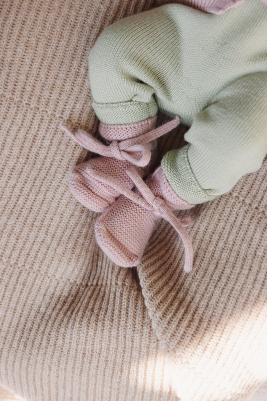 Hvid - Wool Booties - Dark brown, Oat, Off-white & Dark grey melange