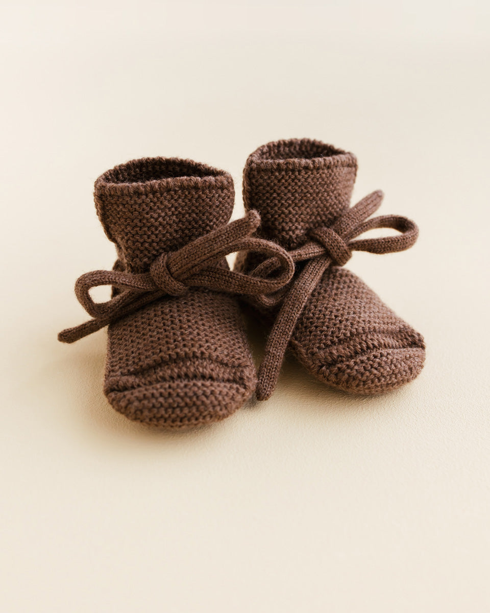 Hvid - Wool Booties - Dark brown, Oat, Off-white & Dark grey melange