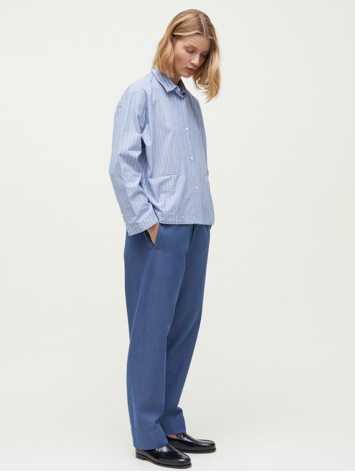 Aiayu - Atla shirt striped - Mix baby blue