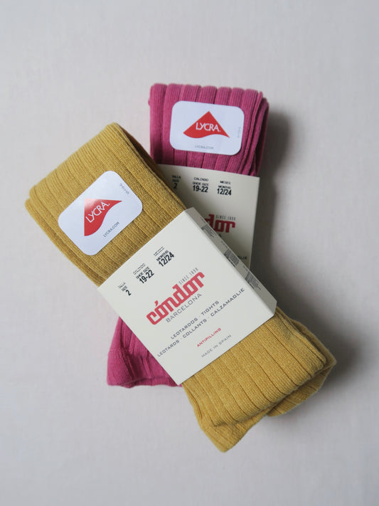 Cóndor - Cotton rib tights - 629 / Mustard