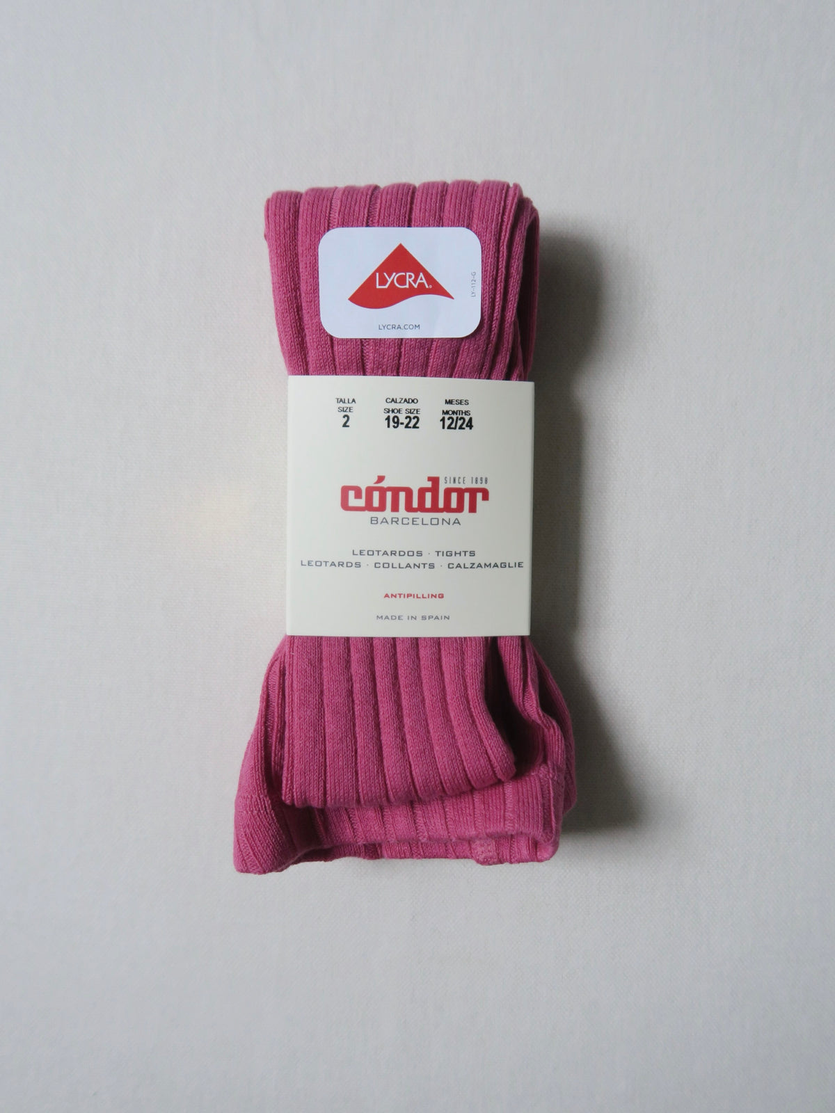 Cóndor - Cotton rib tights - 558 / Beet
