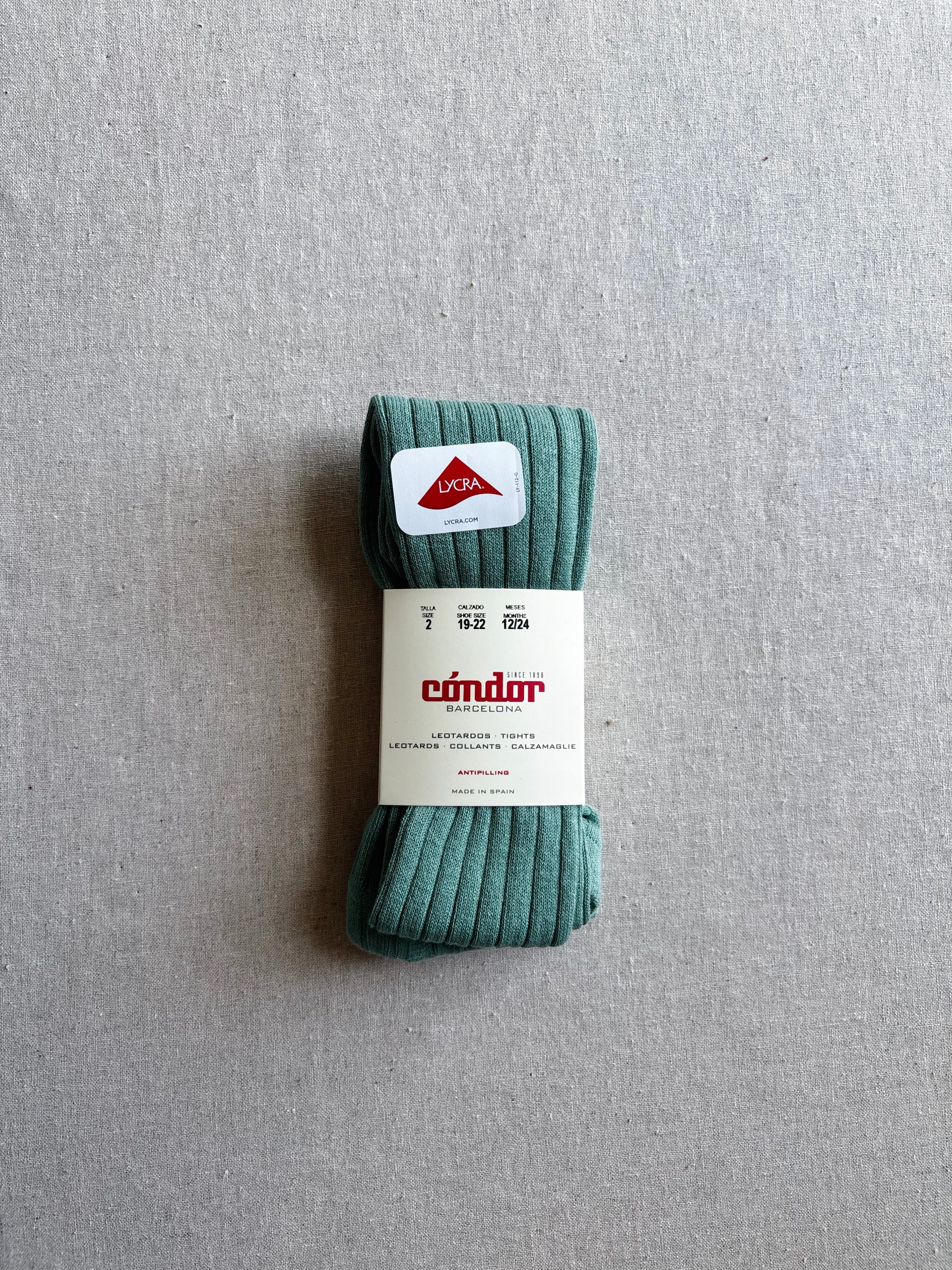 Condor Ribbed Tights Cóndor - Cotton rib tights - 704 / Jade – Poppel shop