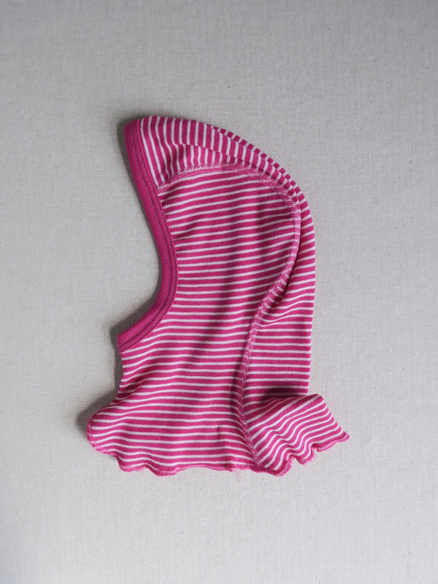 Cosilana - Uld/silke balaclava - Pink/natur