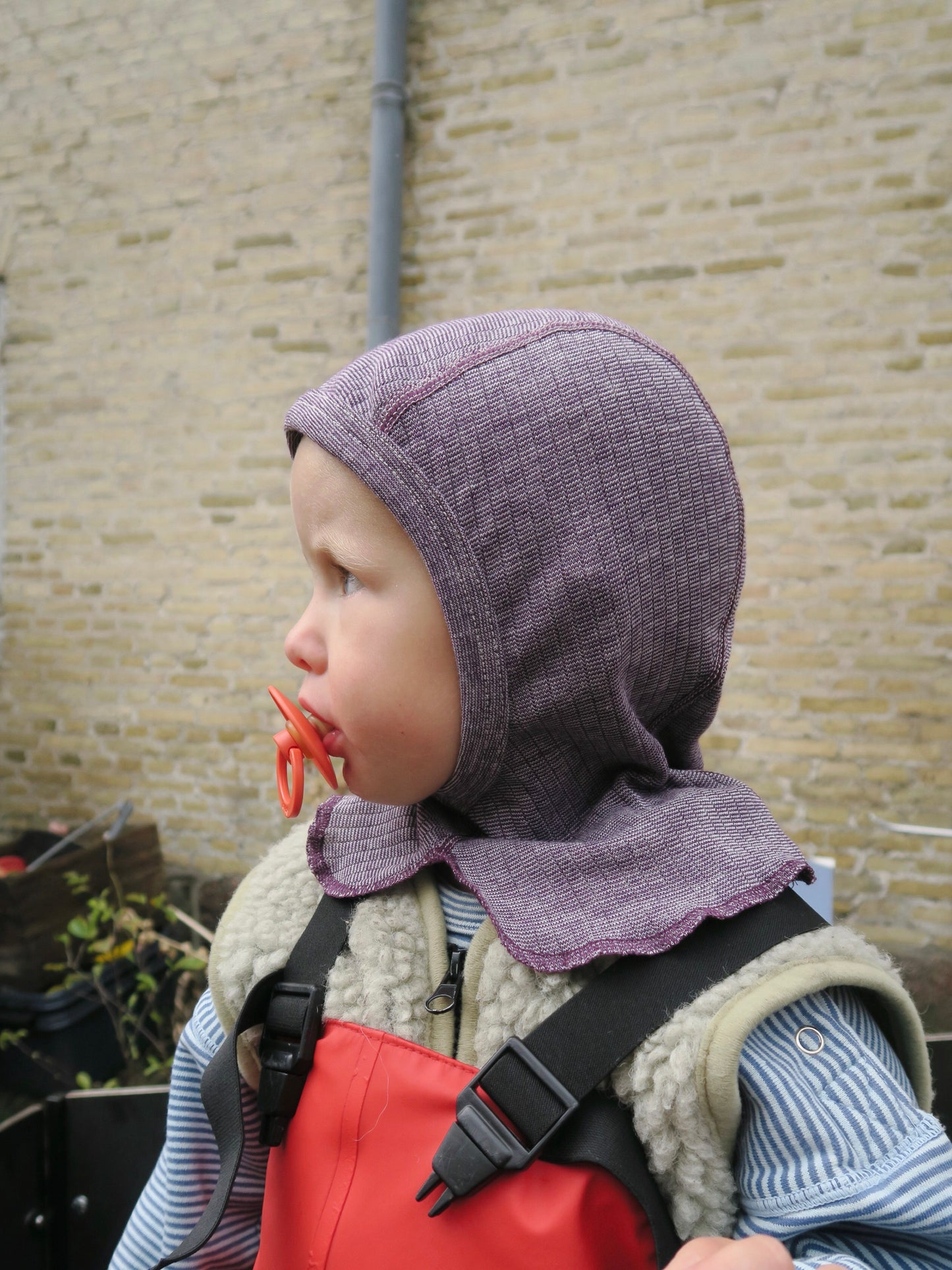 Cosilana - Bomuld/uld/silke balaclava - Blomme