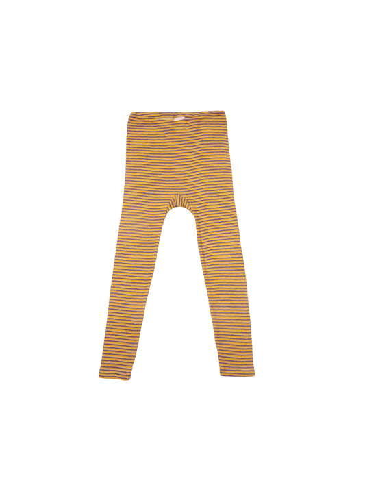 Cosilana - Uld/silke leggings - Gul/blomme/grå