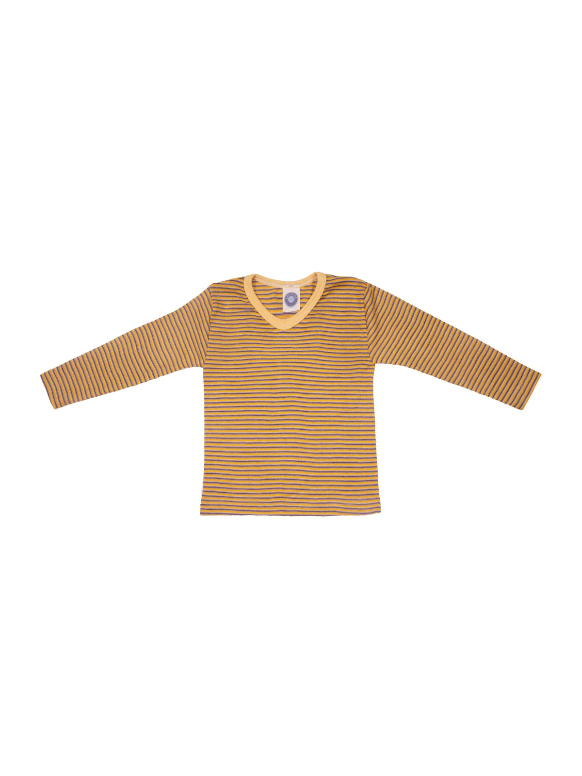 Cosilana - Wool/silk blouse - Yellow/plum/grey