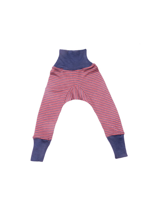Cosilana - Uld/silke baby bukser - Navy/rød/natur