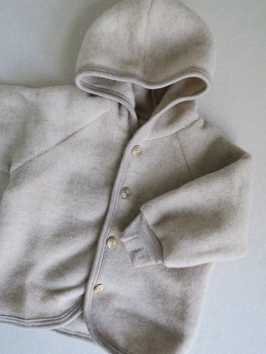 Engel - Uld fleece jakke - Sand Mélange