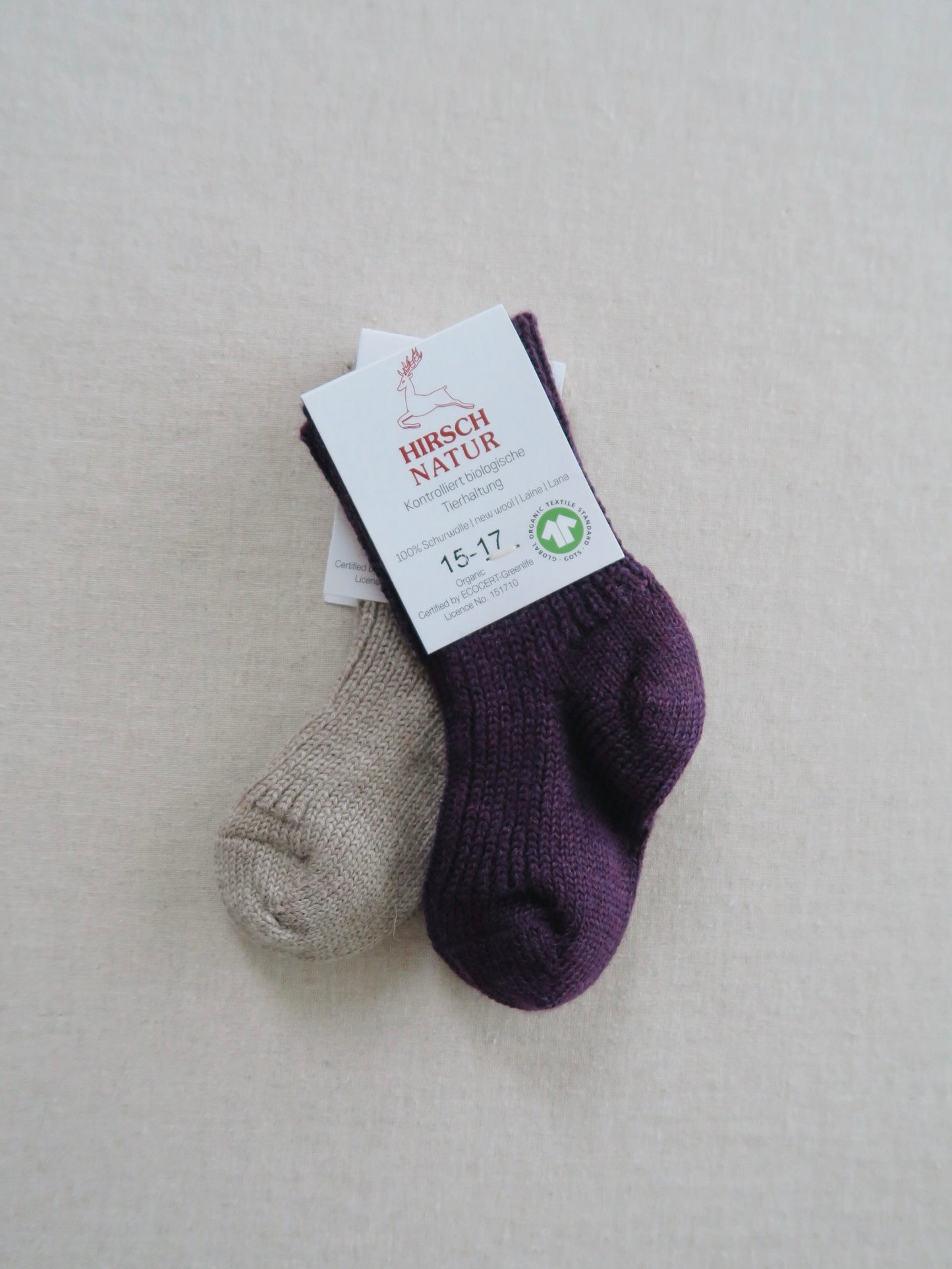 Hirsch - Uldsokker - Natur, Beige, Brun, Rød, Grøn, Lilla og Mørkeblå