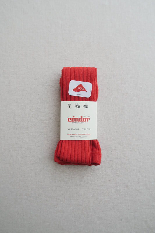 Cóndor - Cotton rib tights - 550 / Red