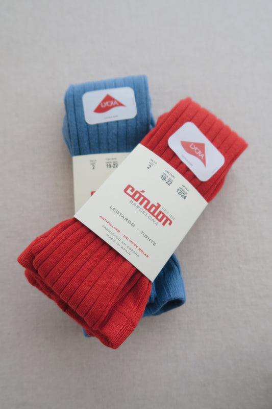 Cóndor - Cotton rib tights - 449 / French blue