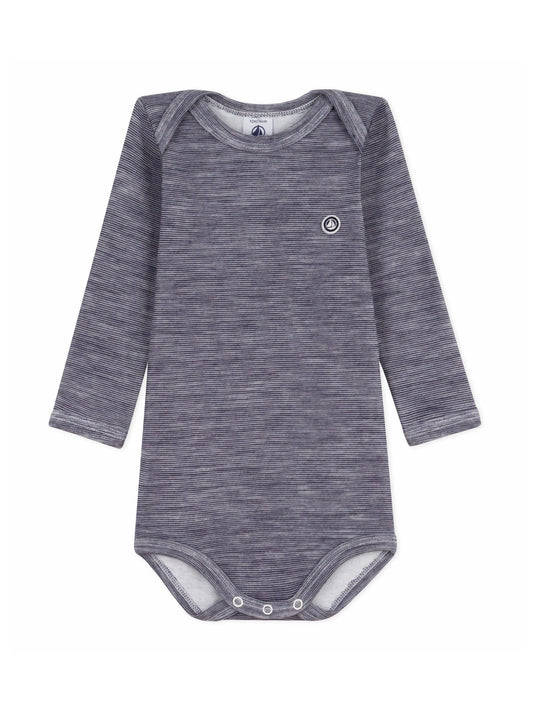 Petit Bateau - Uld/bomuld body  - Navy