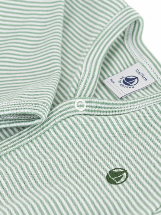 Petit Bateau - Natdragt - Grøn/hvid striber