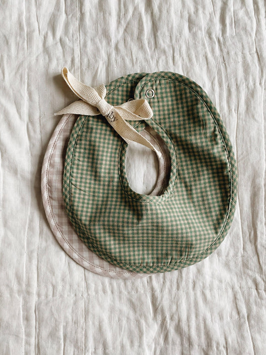 Lalaby - Bibi bibs 2-pack - Green check