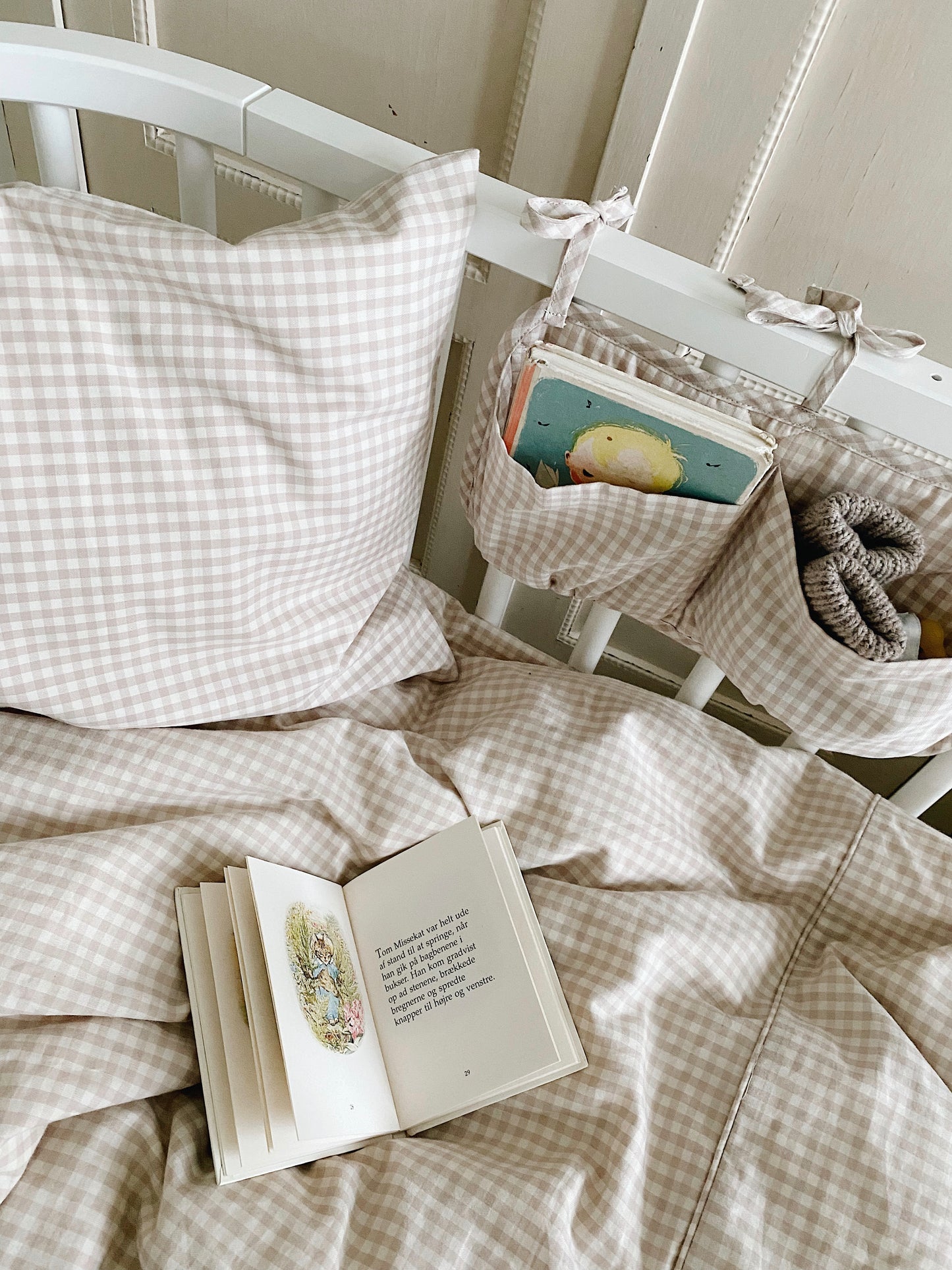 Lalaby - Baby bedding - Beige gingham