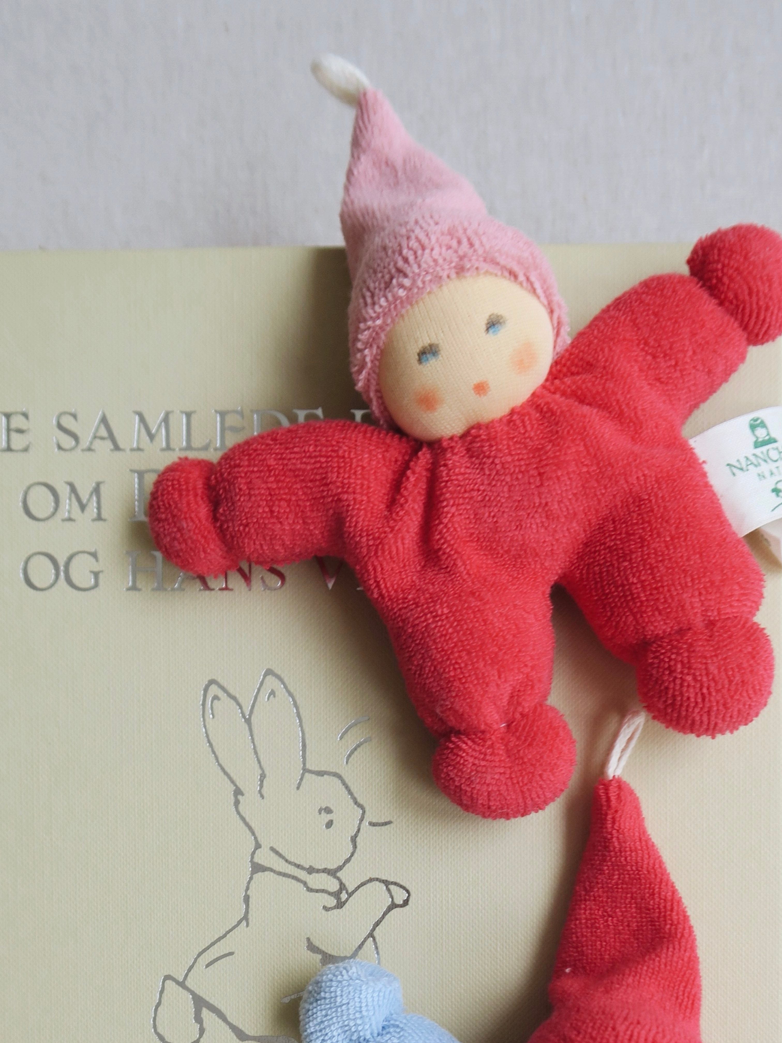 Pink Rattle Doll Nanchen - Rattle Doll - Red/light pink – Poppel shop